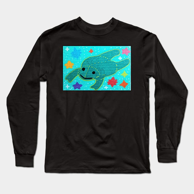 beanie baby frog painting Long Sleeve T-Shirt by Bucket Hat Kiddo